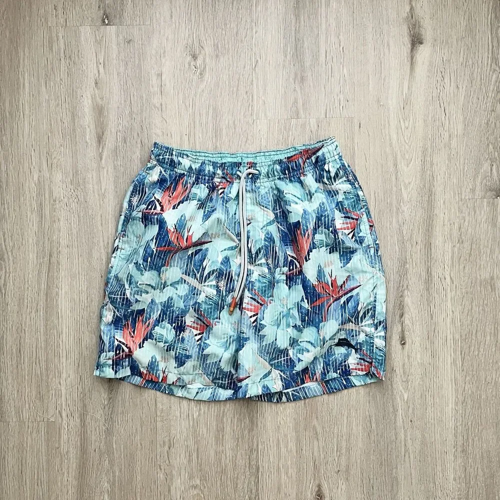 Tommy Bahama Swim Trunks Mens Small Blue Relax Tropical Floral Board Shorts 6